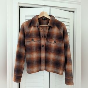 Madewell Plaid Flannel Crop Shirt Jacket